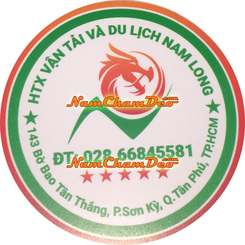 Logo nam châm dẻo dán xe HTX vận tải Nam Long - Nam Châm Dẻo